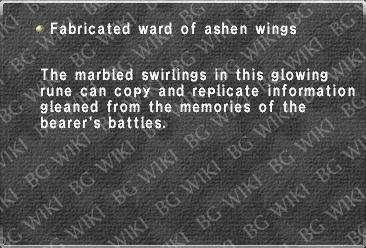 Fabricated ward of ashen wings