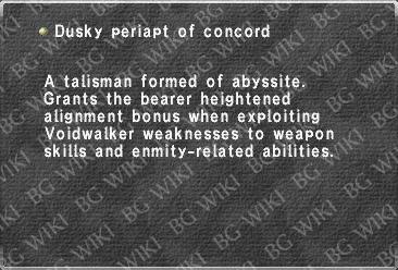 Dusky periapt of concord