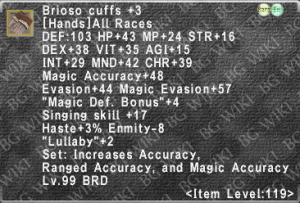 Brioso Cuffs +3 description.png