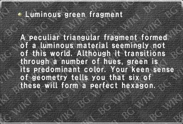 Luminous green fragment