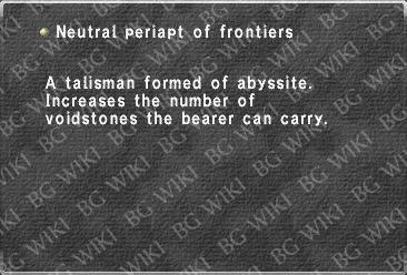 Neutral periapt of frontiers