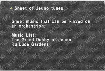 Sheet of Jeuno tunes