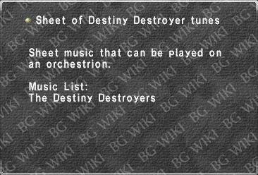 Sheet of Destiny Destroyer tunes