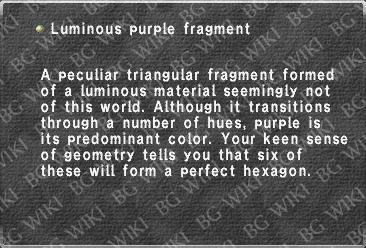 Luminous purple fragment