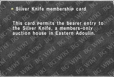 Silver Knife membership card